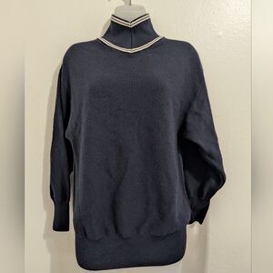 Molli Preppy Dark Academia Moody Layers Luxe French Wool Minimalist M Sweater